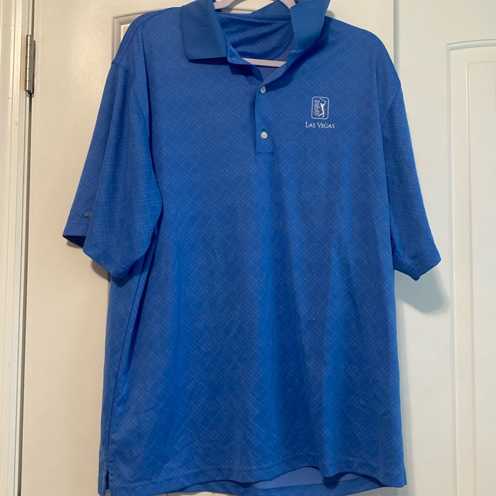Blue golf shirt men